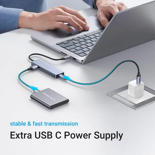 Hub Usb C Ugreen De 4 Puertos Usb 3.0 Para Portátil Macbook