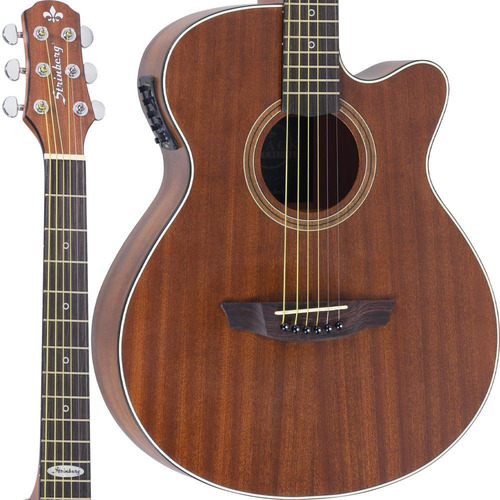 Violão eletroacústica Strinberg Black SA200C para destros mahogany louro indiano