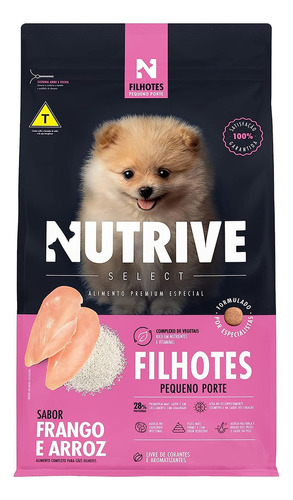 Ração Cães Nutrive Select Filhote Pequeno Porte Fra/arr 1kg