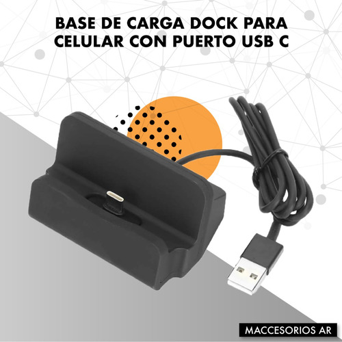 Dock Base De Carga Para Celular Usb Tipo C Datos