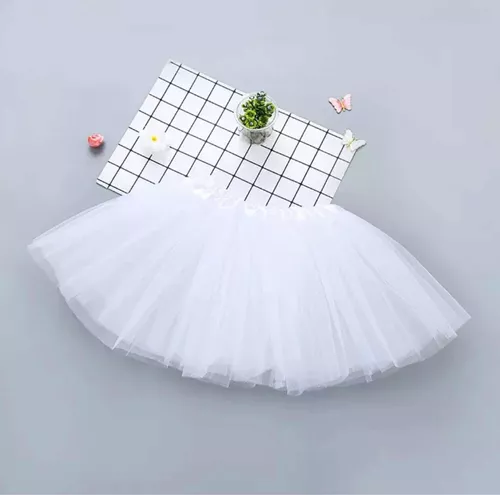 Falda corta plisada para mujer, falda tutú para bailar, falda blanca con  volantes (blanco, talla única)