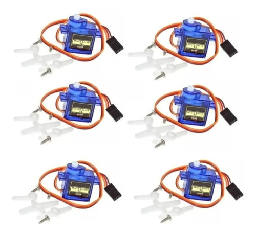 6x Micro Servo Motor 9g Sg90 1,6kg Arduino Rasp Node C/ Nf