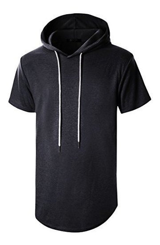 Givon Mens Hipster Simple Longline Lightweight Pullover Sho