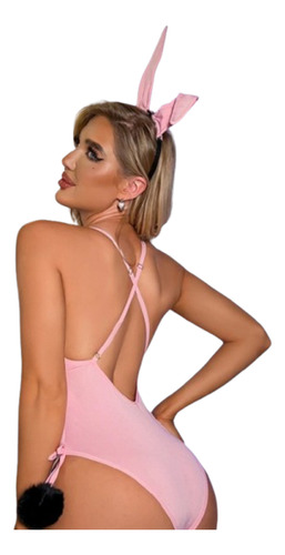 Body Rosado Conejita Mujer Medium + Orejas Accesorio