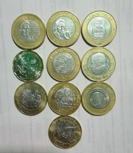 Monedas Conmemorativas De 20 Pesos Bimetalicas!!!