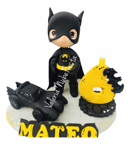 Cake Topper Batman Pastel Vela Pasta Francesa Superheroe