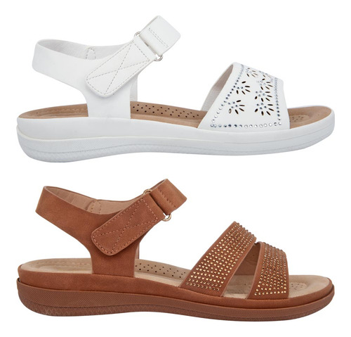 Sandalias Dama Shosh Kit 2 Pares Plana Confort 1191712