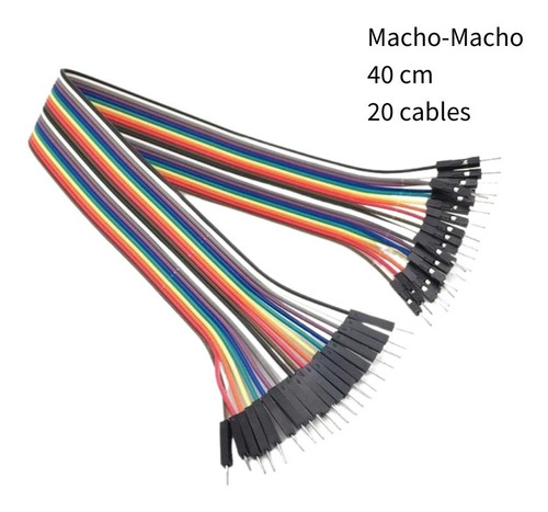 Cable Dupont Macho Macho 20 Cables 40cm Protoboard Arduino
