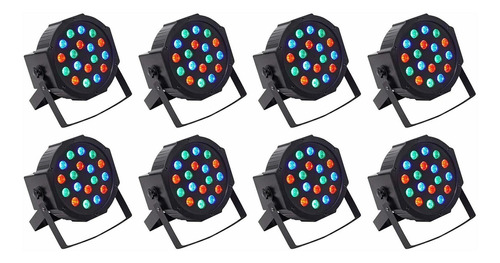 8 Rockville Rockpar50 Led Rgb Compacto Par Puede Dj Club