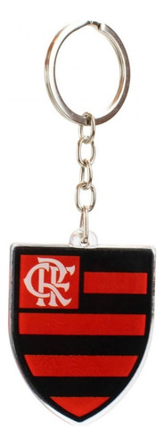 Chaveiro Escudo Time Acrílico 5cm - Flamengo Cor Vermelho