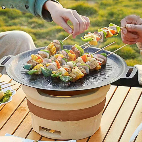 Parrilla Coreana, Parrilla Para Barbacoa, Plancha 30 Cm