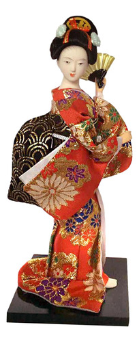 Muñeca Geisha Con Kimono Japonés, Estatua Asiática,