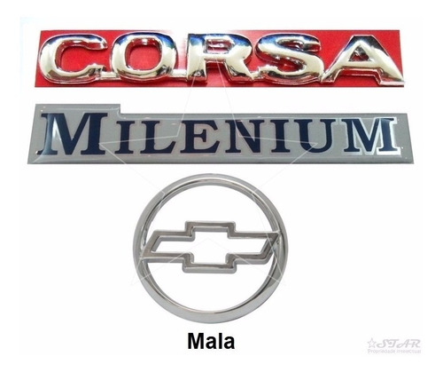 Emblemas Corsa Sedan Milenium + Mala - 2000 À 2002