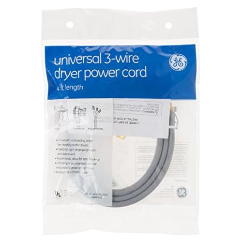 General Electric Wx09x10002 3 Wire 30amp Dryer Cord, 4-...