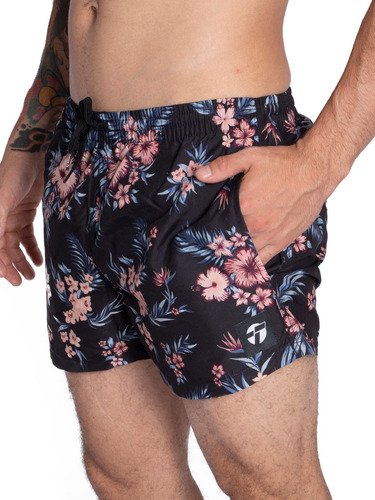 Short De Baño Topper Super Slim Hombre Moda Negro