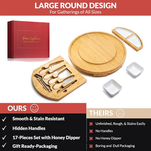 Set De Tablas Redondas De Queso Y Embutidos 33 Cm Tabla De C