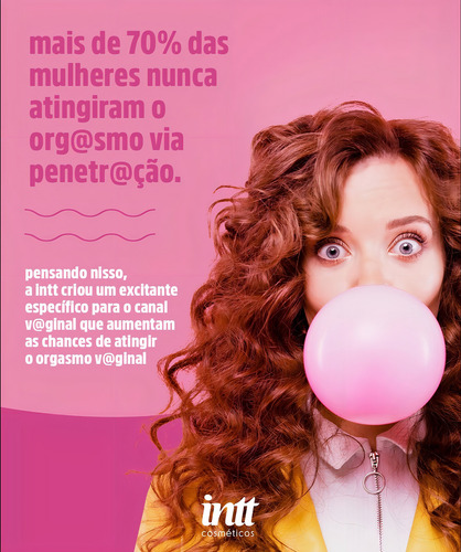 Gel Excitation Chiclete Sensação Pulsante Vibra Aquece Intt