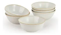 Comprar Set De 6 Tazones De Cerámica Para Cereal Y Sopa, 20oz - Blan