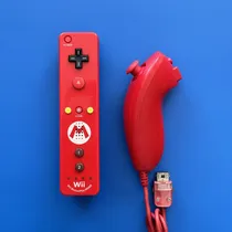 Comprar Control Wii Mote Mario Version + Nunchuk Rojo Original