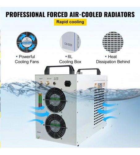 Enfriador De Agua Industrial Cw5200dg 8.5l 1400w 0.93hp