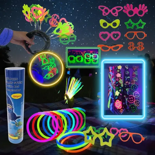 Kit Balada 130 Pçs Festa Neon Pulseira Óculos Tiara Gravata
