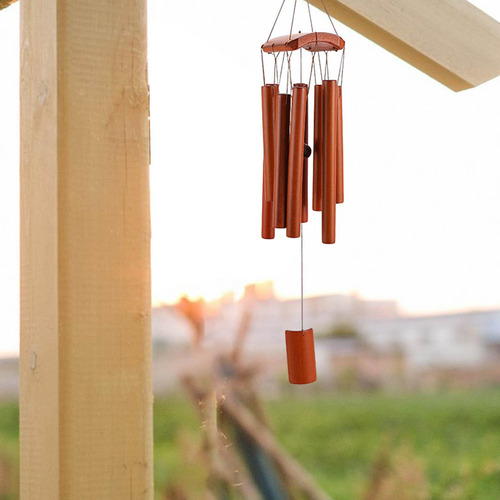 Cc Campana De Viento De Madera, De Bambú, Colgante Simple,