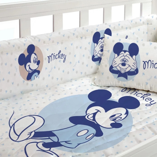 Sábana +acolchado Cuna 60x120 Mickey Minnie Practicuna Cuots