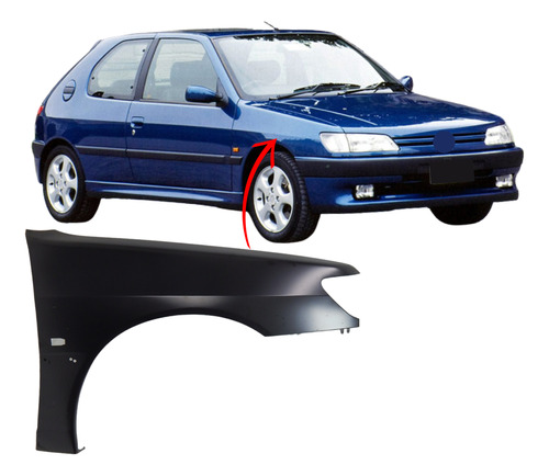 Paralama Com Furo Peugeot 306 1994 1995 1996 1997 Direito