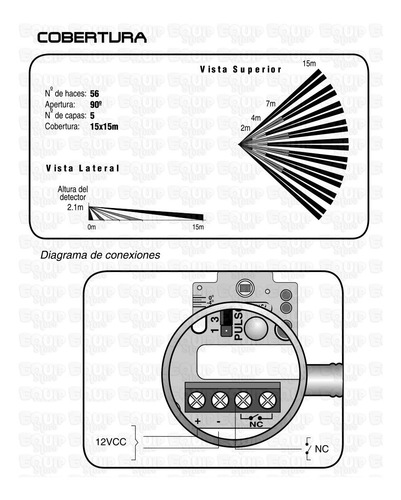 Imagen 3 de 8 de Sensor Detector De Movimiento Interno Pasivo Alarma X28 M300