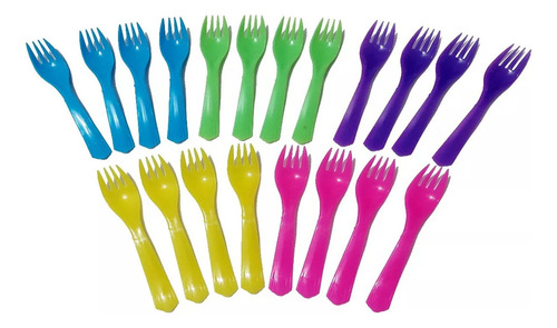 Tenedores Plastico Reutilizable Fiesta Tenedor Colores 60 Pz