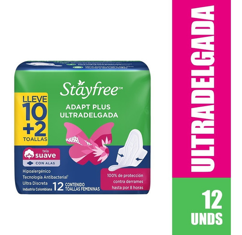 Toalla Higiénica Stayfree Adapt - Unidad a $31