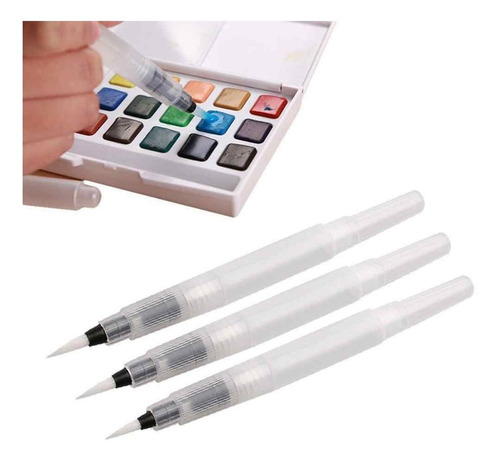 Imagen 1 de 2 de Pincel Acuarela Waterbrush X3 Medidas Chico Medio Grande