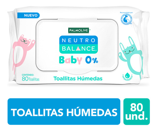 Toallitas para bebé Palmolive Neutro Balance Baby 0% 80 ud