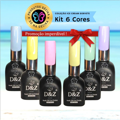 Imagem 4 de 7 de Esmaltes Em Gel Dez Coleção Kit Unha Seca Cabine Led Uv 12ml