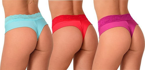 Lingeries Sexys Com 3 Unidades Atacado E Revenda | Calcinha Renda Dupla Não Marca Super Confortável Lançamento Rd005