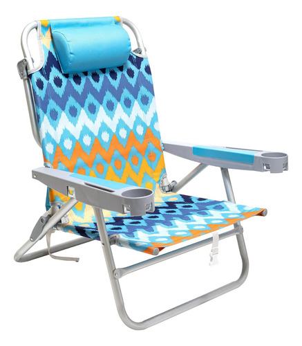 Silla De Playa Baja Extra Ancha 71 Cm 5 Posiciones Planas Pl