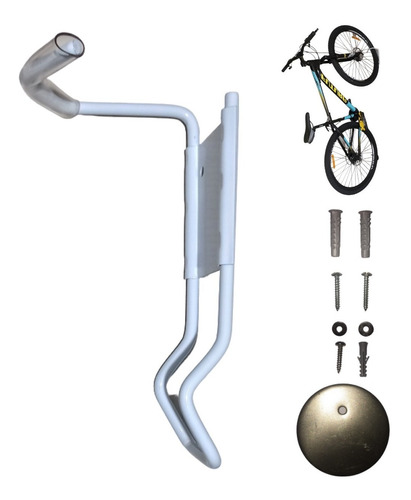 Imagen 1 de 10 de Gancho Soporte Para Colgar Bicicleta Forma Vertical Antirobo