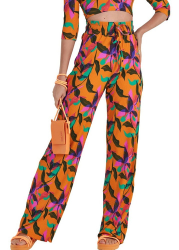 Imagem 1 de 9 de Calça Comfort Estampada Cós Elástico Com Amarração Colcci