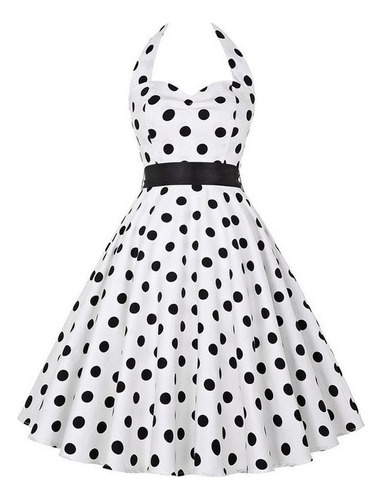 Nuevo Vestido Halter Gothic Pin Up Rockabilly De Los Años