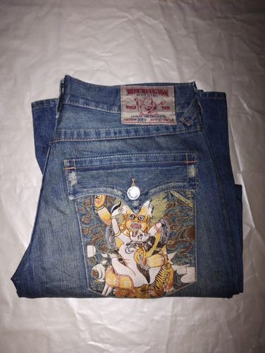 True Religion Jeans Caballero Joey Jeans Talla 34 Bordado 