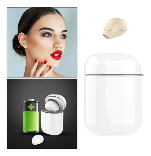 Auricular Bluetooth Pequeño Mini Wireless Earbud Con Piel