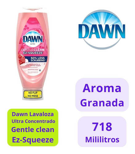 Dawn Lavaloza Gentle Clean Squeeze Granada Y Rosa 718ml - 1u