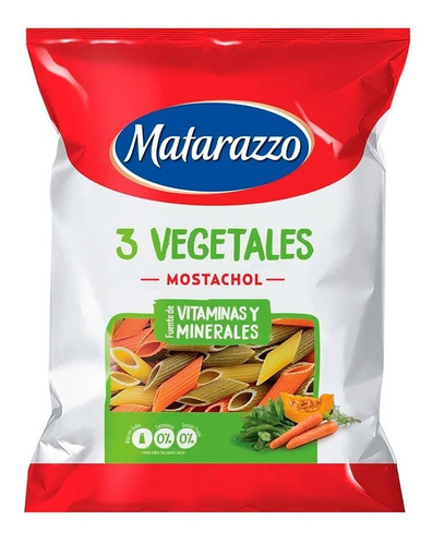 Fideos Mostachol 3 vegetales Matarazzo 500g