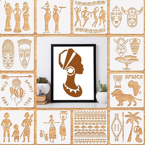 12 Plantilla Tribal Africana Para Pintar Madera Plastico 6.0