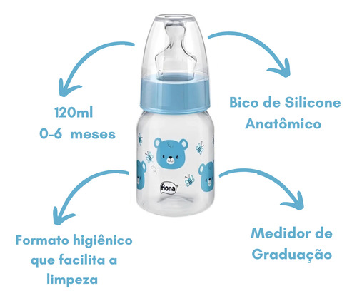 Kit 3 Mamadeiras Fases Ortodôntico 50/120/240ml Chupeta 0-6m