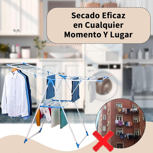 Tender Ropa Plegable Alas Exterior Interior Resistente Verano Invierno Intemperie Premium Balcon Blg 2021 Blanco Blanco