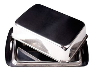 plata recipiente para mantequilla recipiente de metal acero inoxidable Sooair Mantequillera con tapa 