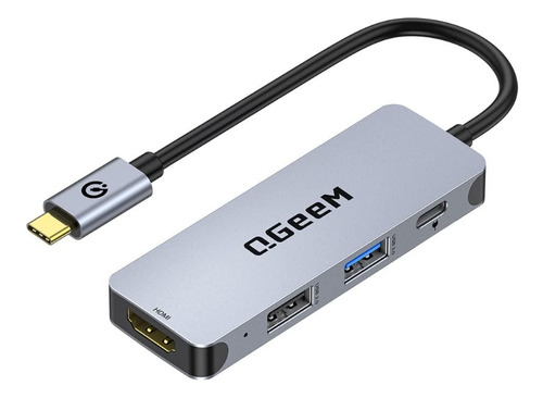 Adaptador Usb C 4 En 1 Qgeem Con Hub Usb C A Hdmi De 4k