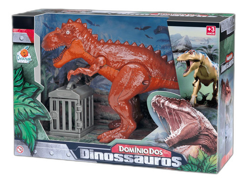 Brinquedo Infantil Dominio Dos Dinossauros Com Gaiola T-rex