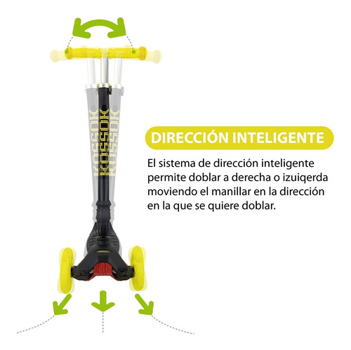 Imagen 6 de 9 de Monopatín Kossok Sky - Plegable Con Luz Led - Infantil
